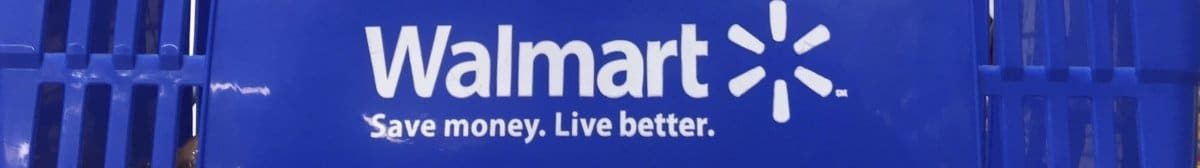 walmart save money. live better logo in the background of a shopping cart